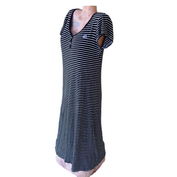 Forgiving Black & White Stripe Long Maxi Dress - Picture 8 of 10